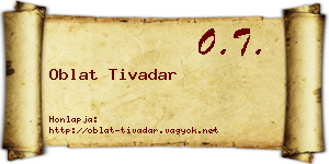 Oblat Tivadar névjegykártya